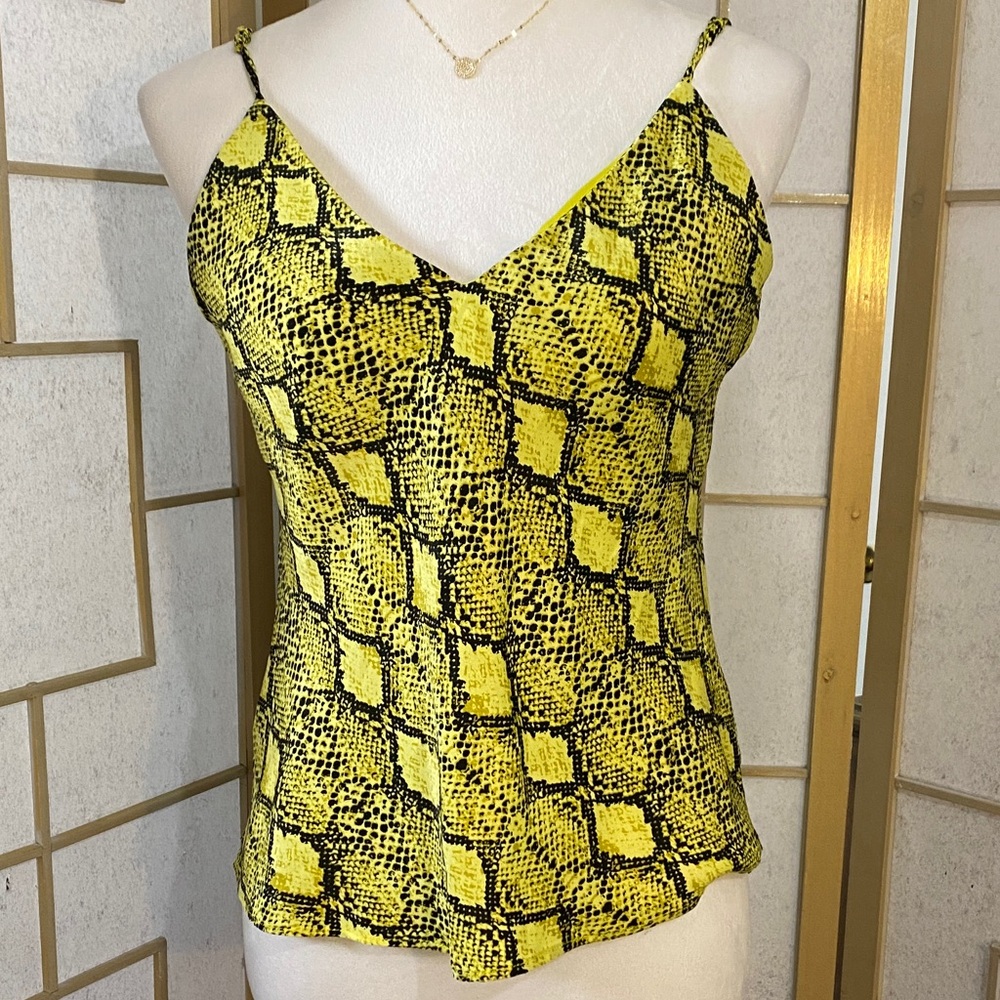 Socialite Yellow and Black Snake Print Camisole